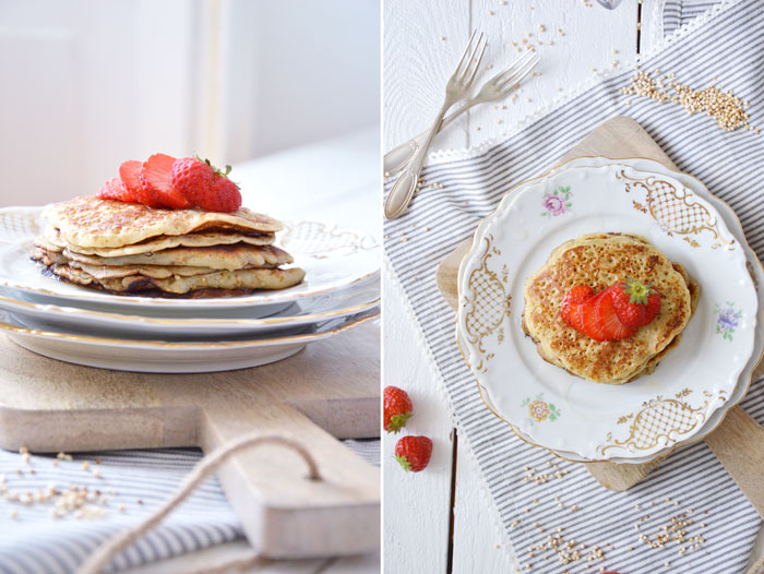 Vegan! Pancakes mit Amaranth - scones &amp; berries