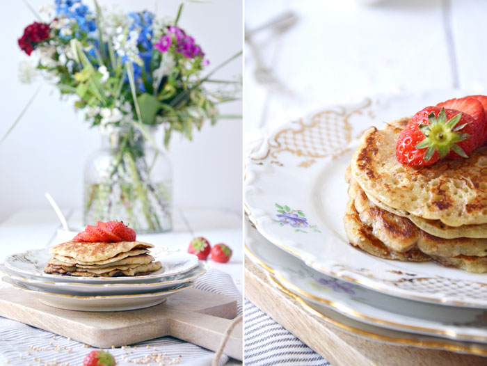 Vegan! Pancakes mit Amaranth - scones &amp; berries